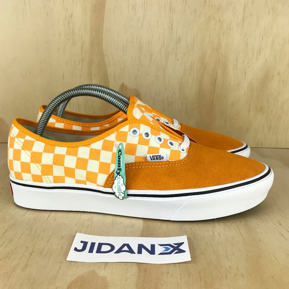 NEW Vans Comfycush Authentic Checker Zinnia Orange